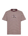 Calvin Klein Jeans Ss 20S Stripe Jersey Monologo Cn - Burgundy - S
