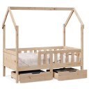  Barnesengeramme med skuffer 80x160 cm heltre furu