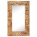 vidaXL Håndskåret speil 80x50x11 cm heltre mango