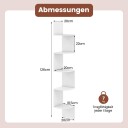 5 etasjes hjørnevegghylle – plassbesparende flytende design