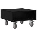 vidaXL Sidebord med hjul Svart Eik 50,5 x 50 x 30 cm Konstruert tre