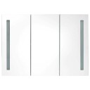 vidaXL LED-speilskap til bad 89x14x62 cm skinnende hvit