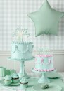 Kaketopp i Akryl "Happy Birthday"  Lys Grønn | Slikkepott.No