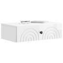 vidaXL Vegghengt Sidebord Høgglans hvit 59 x 34,5 x 17 cm