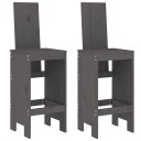  Barkrakker 2 stk grå 40x42x120 cm heltre furu 825354