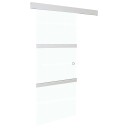 vidaXL Skyvedør med myke dørstopper ESG-glass og aluminium 76x205 cm