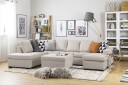 Crazy 5 seters Venstrevendt U formet Sofa med Divan og Sjeselong i Stoff   Beige