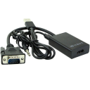 MicroConnect VGA til HDMI Videokonverter med USB-strøm og Lyd Svart