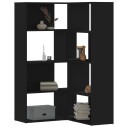  Bokhylle for hjørne 4 etasjer svart 85x85x140 cm konstruert tre