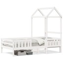  Sengeramme med tak hvit 75x190 cm heltre furu 8721102670671