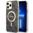Guess Iphone 13 Pro Max Deksel 4g Pattern Magsafe Svart