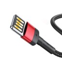 Baseus Cafule Dobbeltsidig USB Lightning Kabel 2,4A 1m Svart/Rød