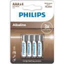 Philips Tech Alkaline AAA batterier, 4 stk.
