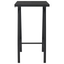 vidaXL Barbord til hage svart 60x60x110 cm herdet glass