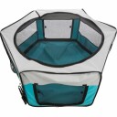 Trixie Valpegrind Ø150 cm med Aftagbar Bund Turquoise/Lysegrå