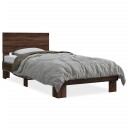  Sengeramme brun eik 90x190 cm konstruert tre og metall 8721102447990