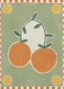 Orange Fruit On Green Background Plakat Plakat / 50x70cm