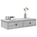  Vegghylle med skuffer grå sonoma 80x31x17 cm konstruert tre 8721158649867