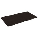  Bordplate mørkebrun 100x60x2 cm behandlet eik naturlig kant 364019