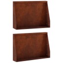 vidaXL Støttemur 2 stk. 60 x 12 x 40 cm Cortenstål Rusten
