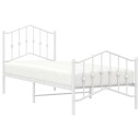 vidaXL Sengeramme i metall med hode- og fotgavl hvit 80x200 cm 8721012211568