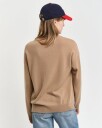 Genser i lammeull med rund hals CARAMEL BEIGE L