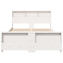  Sengestamme med hodegjerde Hvit 135 x 190 cm Heltre furu