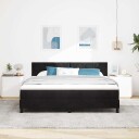  Box Spring Seng med Madrass & LED Svart 180x200 cm Fløyel