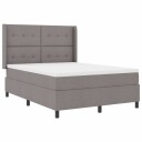  Box Spring Seng med Madrass & LED i Taupe 140x190 cm Stoff