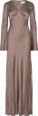 Malina Carolina Flared Sleeve Satin Maxi Dress   Grey   34