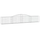 vidaXL Gabionkurver buede 15 stk 400x30x60/80 cm galvanisert jern