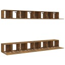  TV benker 8 stk røkt eik 60x30x30 cm konstruert tre