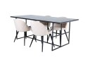 Venture Home Leif Spisegruppe 200 cm Rektangulær med 4 Velvet Stoler Beige