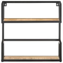 vidaXL Vegghylle 80x20x60 cm grovt mangotre