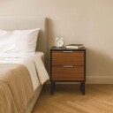 Nattbord med 2 skuffer – bambusben moderne design