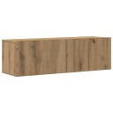  TV-skapsett 3 deler veggmontert artisan eik konstruert tre 8721158760920