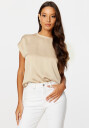 VILA Ellette S/S Satin Top Cement 44