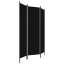 vidaXL Romdeler 3 paneler svart 150x180 cm