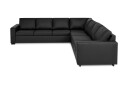 Crazy 6 seters Vendbar L formet X Large Hjørnesofa i Kunstlær   Svart