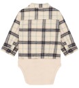 Hust and Claire Body I/e   HCBertil Soft   Fransk Oak m. Rute   Hust and Claire   2 år (92)   Langermet Body Beige Blå Marineblå