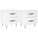 vidaXL Nattbord 2 stk hvit 40x35x47,5 cm konstruert tre