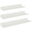 vidaXL Flytende hylle Veggmontert 3 pcs Hvit 40 x 9 x 2,5 cm Stål