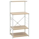  Hylle til mikrobølgeovn hvit eik 60x39,6x123 cm konstruert tre 288241