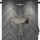 Semplice Termostatsett SRL10 S02 XXL Rain DeLux ø28cm EasyClean Krom