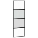 vidaXL Skyvedør med monteringssett 76x205 cm herdet glass og aluminium