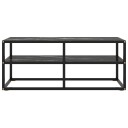 vidaXL TV benk svart med svart marmorglass 100x40x40 cm