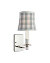 Tara 12" Sconce Nickel/Sky Elton Check Soft Empire Shade