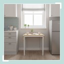 Sammenleggbart spisebord for 2–4 med hylleplater