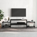 vidaXL TV-benk svart 197x35x52 cm konstruert tre