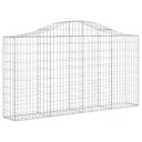 vidaXL Gabionkurver buede 13 stk 200x30x100/120 cm galvanisert jern